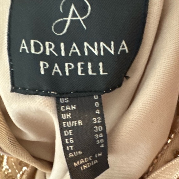 Beaded Short Flutter Sleeve V-Neck Blouson Gown - Picture 6 of 7